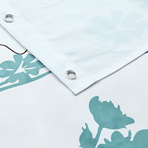Silhouette Flower Polyester Fabric Shower Curtain - EK CHIC HOME