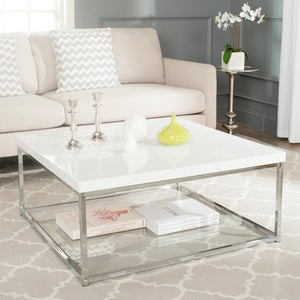 Malone Modern Glam Chrome High Gloss Coffee Table - EK CHIC HOME