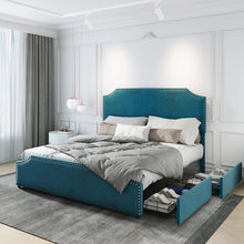 Load image into Gallery viewer, Queen Size Bed Frame with 4 Storage Drawers and Headboard - EK CHIC HOME