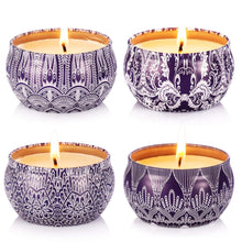 Load image into Gallery viewer, 4 Pack Fragrance Soy Wax Candle, Include (Lily &amp; Green Tea &amp; Lilac Blossoms &amp; Ginger Flower) - EK CHIC HOME