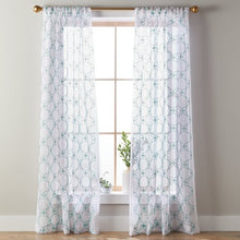 Load image into Gallery viewer, Quatrefoil Embroidery Pole Top Curtain Panel - EK CHIC HOME
