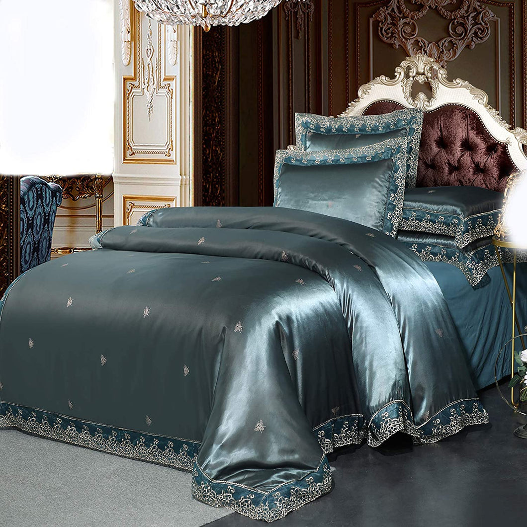 Elegant Lace Jacquard Duvet Cover Set - EK CHIC HOME