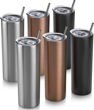 Load image into Gallery viewer, 6 Skinny Tumbler 6 Pack - 20 oz Stainless Steel Insulated Reusable Tumbler - EK CHIC HOME