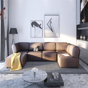 Convertible Modular Sectional Sofa - Variable Modular Oversized - EK CHIC HOME