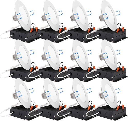 12 Pack 4 Inch Slim LED Downlight with Junction Box - EK CHIC HOME