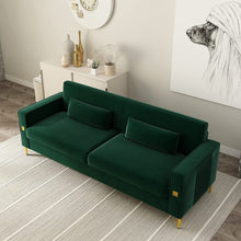 Load image into Gallery viewer, 85&#39;&#39; Modern Velvet Sofa Furniture with Two Bolster Pillows - EK CHIC HOME