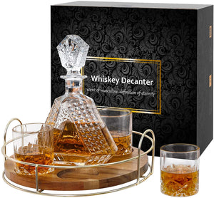 Whiskey Decanter Sets with Revolving Stand - EK CHIC HOME