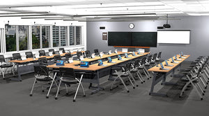 28 Person Tables Seminar/Classroom Industrial (Seating Included). - EK CHIC HOME