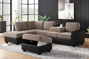 Reversible Sectional Sofa Set, Modern L-Shaped - EK CHIC HOME