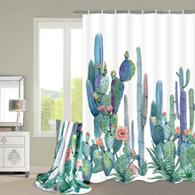 Load image into Gallery viewer, 2 Pcs Cactus Shower Curtain Set with Extra Large Bath Towel - EK CHIC HOME