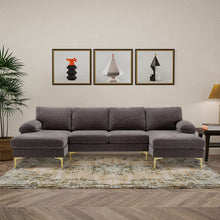 Load image into Gallery viewer, U Shaped Sectional Couch-Large Modular Sectional Sofa - EK CHIC HOME