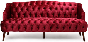 Modern Glam Tufted Velvet 3 Seater Sofa, - EK CHIC HOME