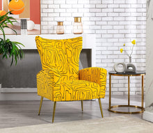 Load image into Gallery viewer, Leisure Wingback Armchair with Rose Golden Metal Legs - EK CHIC HOME