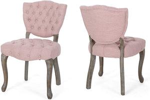 Tufted Dining Chair with Cabriolet Legs (Set of 2) - EK CHIC HOME