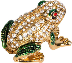 Hand Painted Enameled Frog Style Decorative Hinged Jewelry Trinket Box - EK CHIC HOME