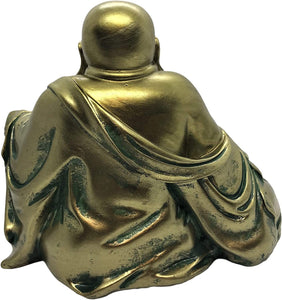 Laughing Buddha Statue for Home – Gold Buddah Statute for Feng Shui - EK CHIC HOME