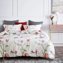 Load image into Gallery viewer, Floral Comforter Set, Botanical Flowers and Birds Pattern Printed,100% Cotton - EK CHIC HOME