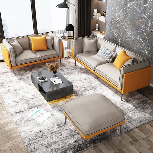 3 Piece Modern Soft Furniture Set, Convertible Sectional Sofas - EK CHIC HOME