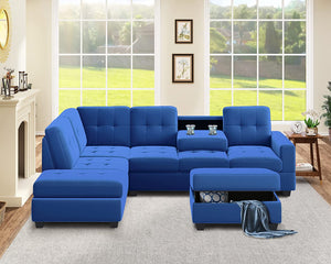 Reversible Sectional Sofa Set, Modern L-Shaped - EK CHIC HOME