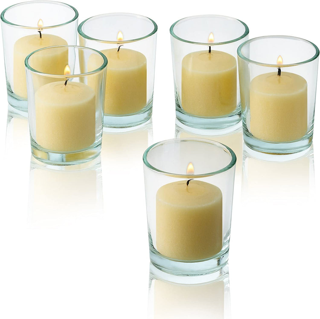 French Vanilla Scented Candles - Bulk Set of 72 Scented Votive Candles - EK CHIC HOME
