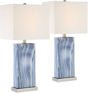 Modern Contemporary Table Lamps Set of 2 with USB Charging Port - EK CHIC HOME