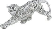 Load image into Gallery viewer, Silver Prowling Leopard 17 1/2&quot; Wide Sculpture - EK CHIC HOME