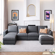 Load image into Gallery viewer, Reversible Sectional Sofa Set, Modern L-Shaped - EK CHIC HOME