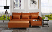 Load image into Gallery viewer, Upholstered 88.1&quot; inch Velvet Sectional Sofa, L-Shape Couch with Rectangular Ottoman (Rust) - EK CHIC HOME