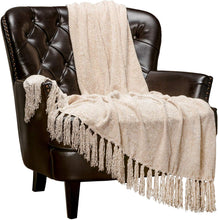 Load image into Gallery viewer, Chenille Velvety Texture Decorative Throw Blanket with Tassels (50x65) - EK CHIC HOME