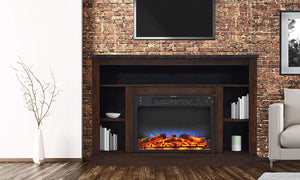 47 In. Electric Fireplace with a Multi-Color LED Insert and White Mantel - EK CHIC HOME