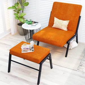 Velvet Accent Chair with Ottoman - EK CHIC HOME
