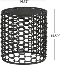 Load image into Gallery viewer, Modern Aluminum Accent Table, Textured Black - EK CHIC HOME