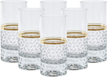 Load image into Gallery viewer, Crystal Stunning Highball Glasses, 6&quot;H 13oz Capacity, Gold - EK CHIC HOME