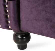 Load image into Gallery viewer, 6 Seater Velvet Tufted Chesterfield Sectional BlackBerry - EK CHIC HOME