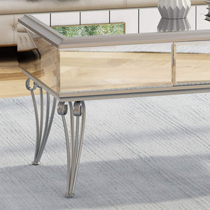Modern Mirrored Coffee Table with Drawer - EK CHIC HOME