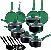 Load image into Gallery viewer, Pots And Pans Set Kitchen Cookware Sets Nonstick Aluminum 11 Pieces Green - EK CHIC HOME