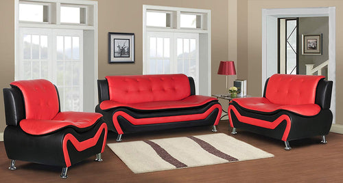 Arul Leather Air Upholstered Mid Century Modern Set with 77.5