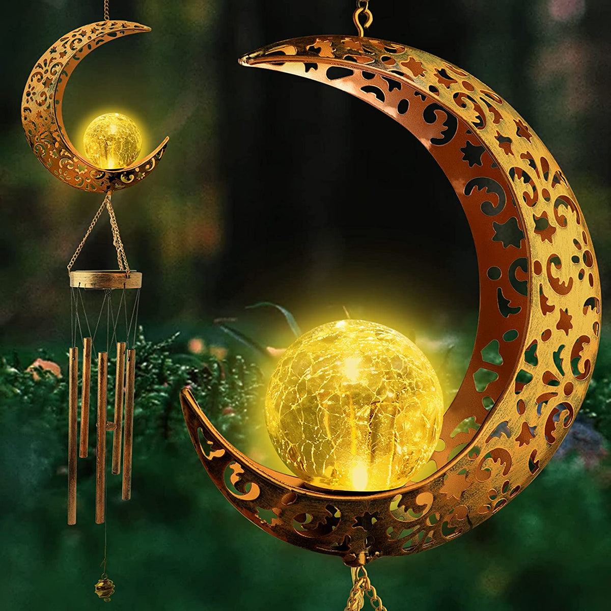 Moon Solar Wind Chime Moon Gift for Women