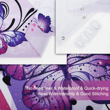 Load image into Gallery viewer, Butterfly Shower Curtain with Hooks - Purple Butterfly - EK CHIC HOME