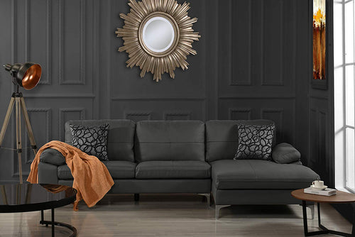 Leather Sectional Sofa, L-Shape Couch with Chaise, 108.7
