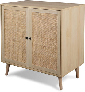 Sideboard Buffet Cabinet, Wide Kitchen Storage Cabinet with Rattan Doors - EK CHIC HOME