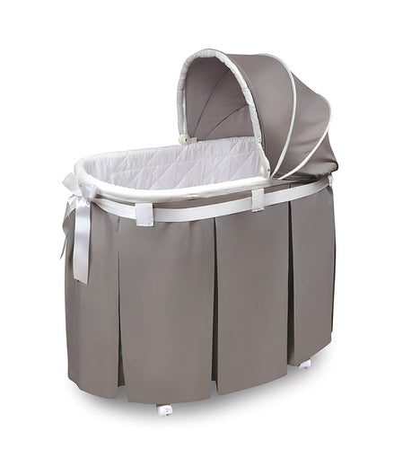 Oval Rocking Baby Bassinet with Bedding, Storage, and Pad - EK CHIC HOME