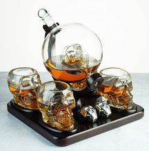 Load image into Gallery viewer, Skull Skeleton Wine &amp; Whiskey Globe Decanter Set 850 mL - EK CHIC HOME