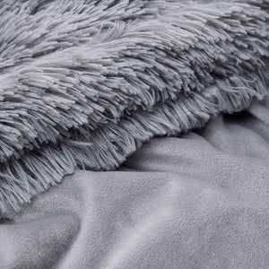 Fluffy Comforter Queen Set 3 Pieces - Fuzzy Stripes Design - EK CHIC HOME