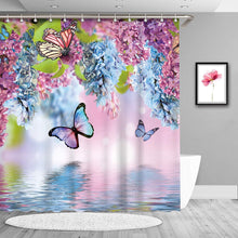 Load image into Gallery viewer, Butterfly Shower Curtain for Bathroom with Wisteria - EK CHIC HOME