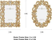 Load image into Gallery viewer, Vintage Gold Mini Frame Set / Set of 2 / 2x3 In | For Tabletop Display - EK CHIC HOME