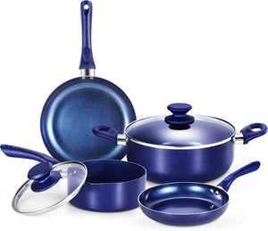 6 Pieces Pots and Pans Set,Aluminum Cookware Set, Nonstick - EK CHIC HOME