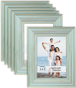 4x6 Picture Frames (Speckled Gray, 6 Pack), French Country Style - EK CHIC HOME