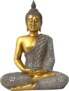 Buddha Statue for Zen Decor – Gold Buddha Statue 13" High - EK CHIC HOME