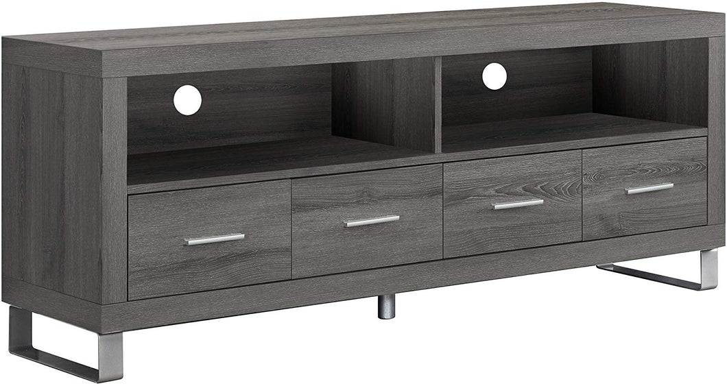 TV Console with 4 Drawers, White, 60